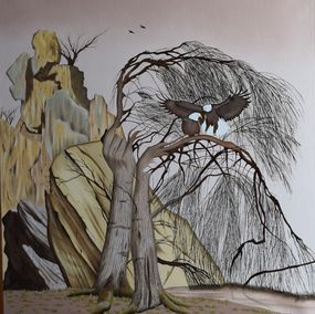 Painting, Mielikki, déesse des forêts, Farid Saâdi
