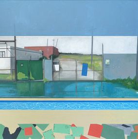Gemälde, Pool with industrial zone, Patrick Santoni