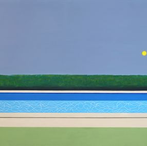 Gemälde, Pool with yellow ball, Patrick Santoni