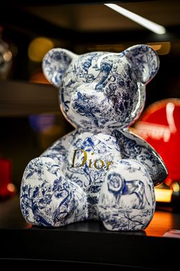 Sculpture, 35cm CD Collage Tribute, No Collar Teddy, Naor