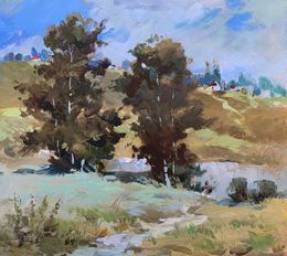 Gemälde, Village pond, Suprunchuk Yuriy