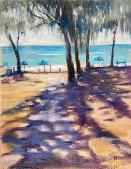 Dessin, Sea and eucalyptus trees, July Kinart (Prykina)
