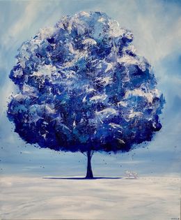 Painting, White Tiger Tree, Yeju Kwon