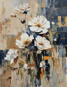Painting, White flowers abstraction, Schagen Vita