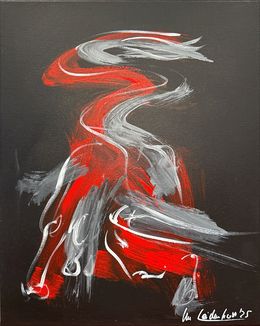 Painting, Kampfstier in Grau, Nicole Leidenfrost