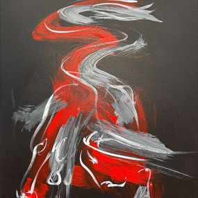 Peinture, Kampfstier in Grau, Nicole Leidenfrost