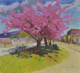 Painting, Sakura is Blooming, Alexander Shandor