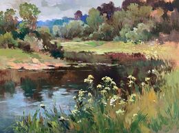 Gemälde, River along the forest, Suprunchuk Yuriy