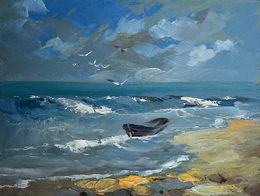 Gemälde, Seagulls on the seashore, Suprunchuk Yuriy