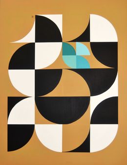 Gemälde, Turquoise in Black and White, Sophie Duplain