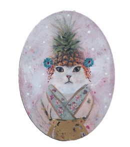 Peinture, Geisha Cat Girl, Karenina Fabrizzi