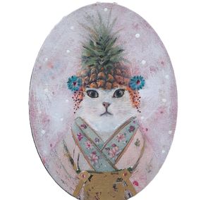 Gemälde, Geisha Cat Girl, Karenina Fabrizzi