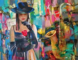 Painting, Evening Blues, Anatoly Tarabanov