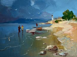 Gemälde, Warm days at sea, Suprunchuk Yuriy