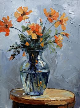 Peinture, Orange wild field flowers, Schagen Vita