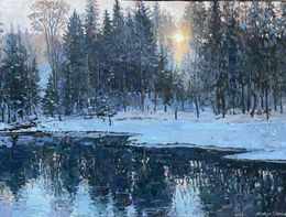Painting, Winter sun, Nadezda Stupina