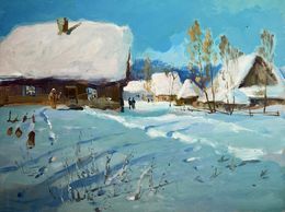 Peinture, Village Winter Tale, Suprunchuk Yuriy