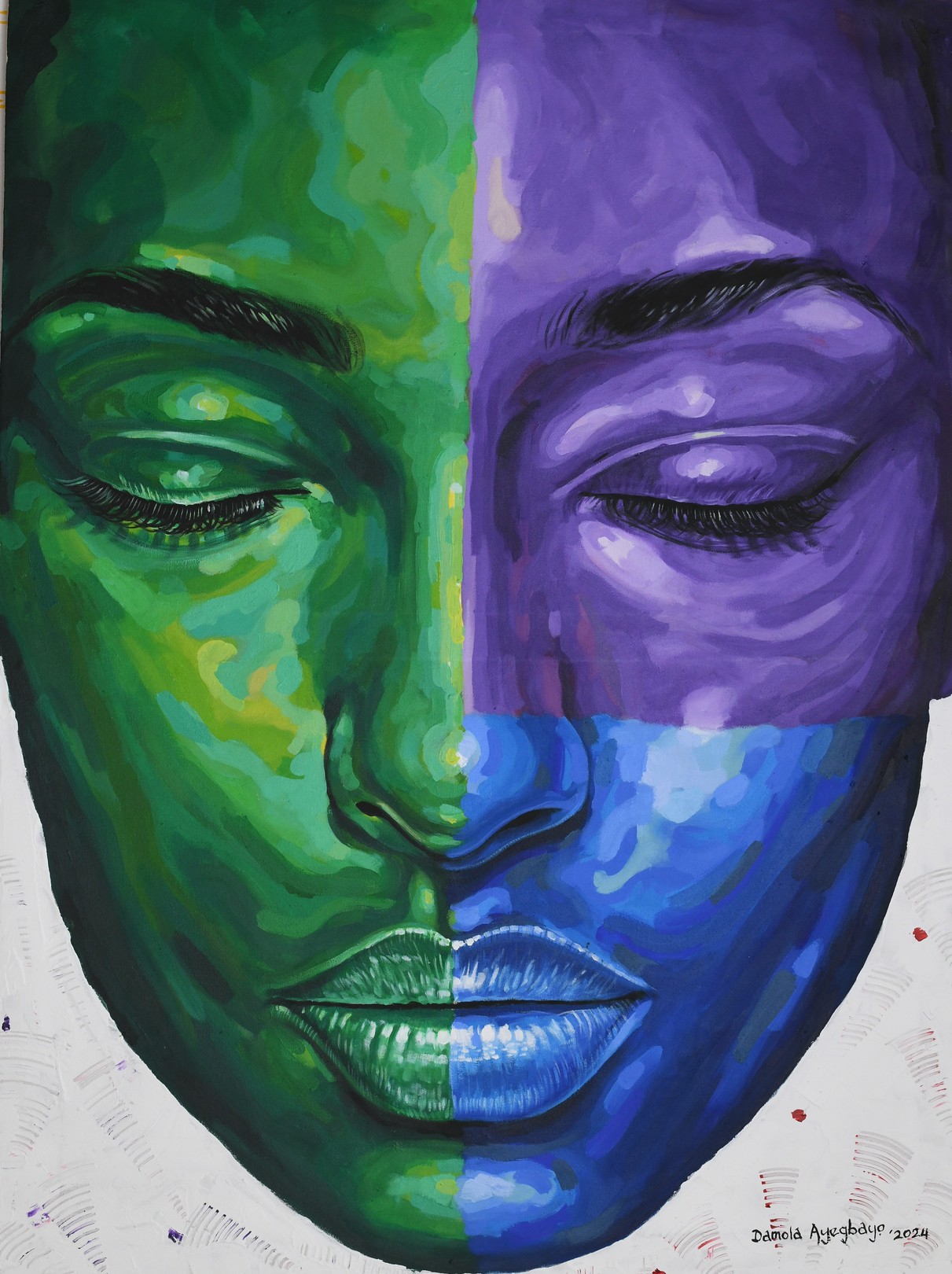 Damola Ayegbayo, Other Side 7 - 21st Century, Contemporary, Figurative Portrait, Women, Colours Damola Ayegbayo, Other Side 7 - 21st Century, Contemporary, Figurative Portrait, Women, Colours