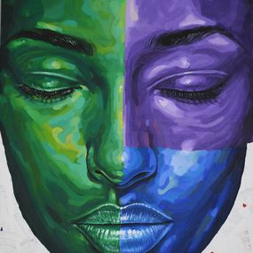 Gemälde, Other Side 7 - 21st Century, Contemporary, Figurative Portrait, Women, Colours, Damola Ayegbayo