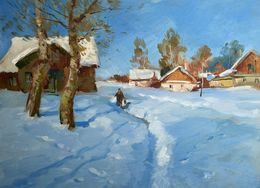 Gemälde, Quiet village in winter, Suprunchuk Yuriy