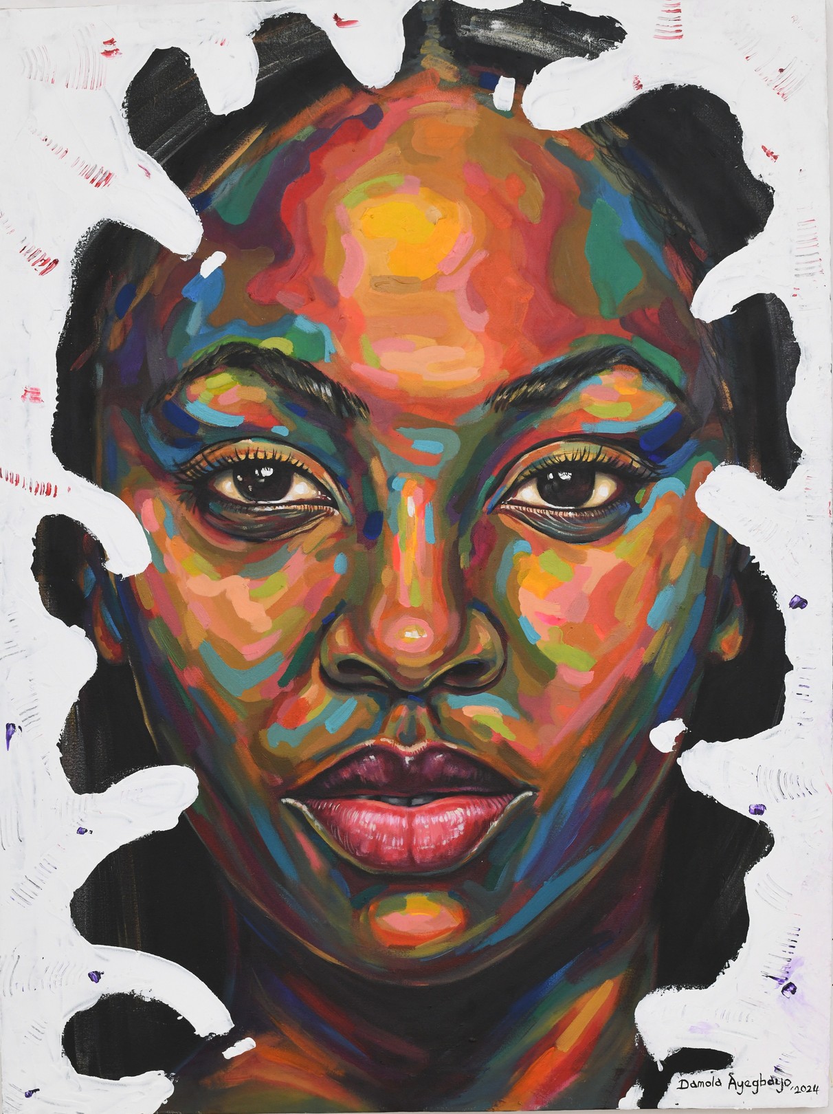 Damola Ayegbayo, Isolation 4 - 21st Century, Contemporary, Figurative Portrait, Women, Colours Damola Ayegbayo, Isolation 4 - 21st Century, Contemporary, Figurative Portrait, Women, Colours