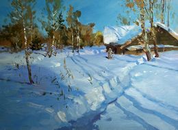Gemälde, After the night snowfall, Suprunchuk Yuriy