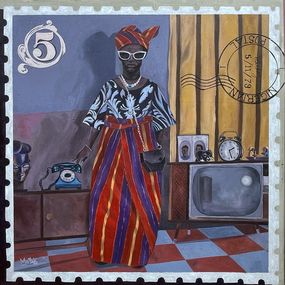 Gemälde, Association Day 2 - 21st Century, Contemporary, Figurative, Women, Africa Home, Morakinyo Femi