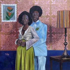 Gemälde, Matrimony - 21st Century, Contemporary, Figurative, Women, Africa, Love, Couples, Morakinyo Femi