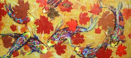 Gemälde, Koi Fish on Yellow, Rakhmet Redzhepov (Ramzi)