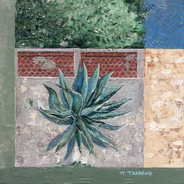 Gemälde, Agave americana against a wall, Aurélie Trabaud