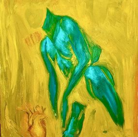 Gemälde, The Race - 21st Century, Contemporary, Figurative Painting, Oil, Women, Yellow, BEMI