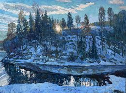 Painting, Winter sunset, Nadezda Stupina