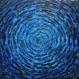 Painting, Éclat concentrique bleu, Jonathan Pradillon