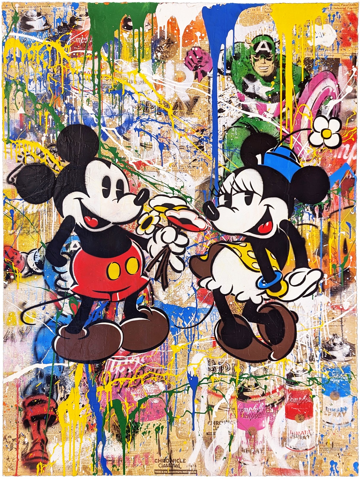 Mr Brainwash, Mickey & Minnie (huge original on paper) Mr Brainwash, Mickey & Minnie (huge original on paper)