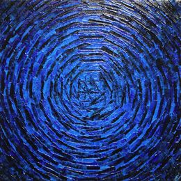 Painting, Éclat concentrique bleu profond, Jonathan Pradillon