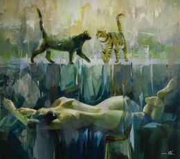 Gemälde, Serenade of the purring dawn, Vasyl Khodakivskyi