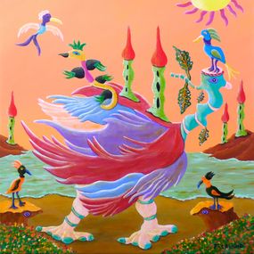 Painting, Au pays du Jatayu, Françoise Leblond