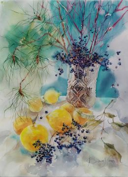 Painting, Bijoux d'hiver/ Série "24 bouquets du saison", Nadia Bodnar