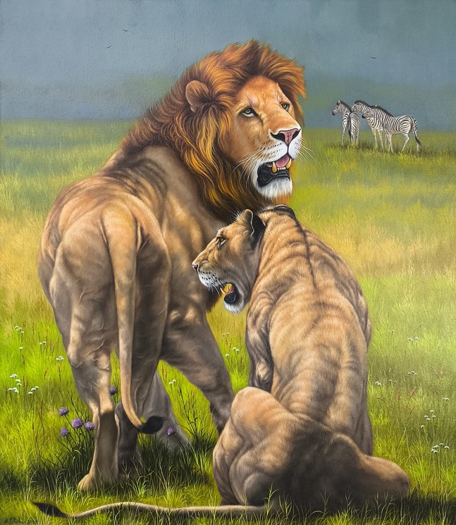 Shahen Aleksandryan, African Savannah, Painting on canvas