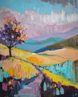 Gemälde, Déambuler près des montagnes pastels, Linda Clerget
