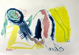 Gemälde, L'allongée jaune, Julien Cuny