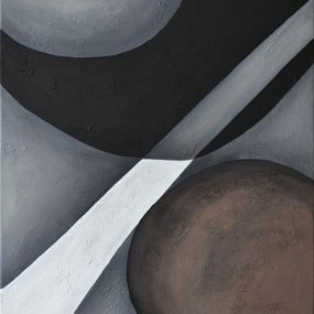 Gemälde, Modern Geometric Abstract Artwork – Neutral Tones, Julie Max