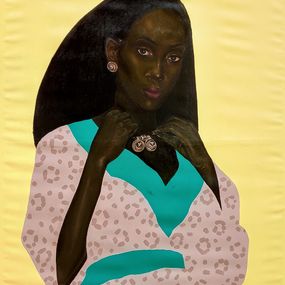 Painting, Keep It Safe - 21st Century, Contemporary, Figurative Portrait, Black Women, Babatunde Adeogun