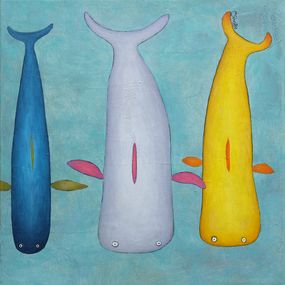 Painting, Tiny whales from above, Ventzislav Dikov
