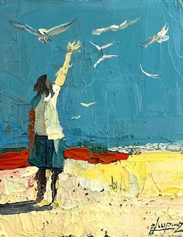 Gemälde, Dancing with Seagulls, Vahe Bagumyan