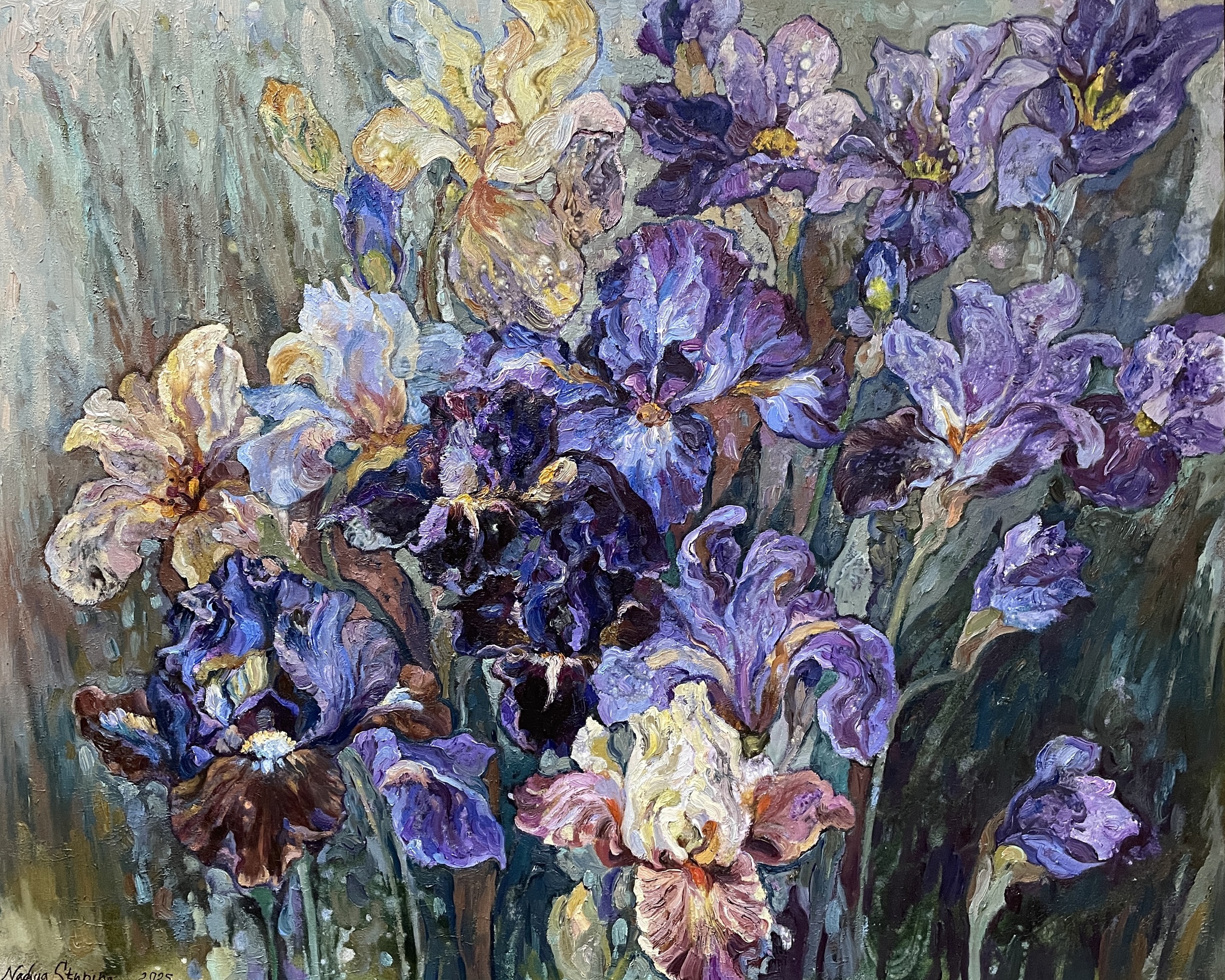 Nadezda Stupina, Irises in Aunt Vera’s garden Nadezda Stupina, Irises in Aunt Vera’s garden
