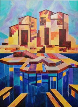 Peinture, Cabanes sur le quai, Sophie Cottin