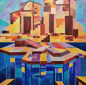 Peinture, Cabanes sur le quai, Sophie Cottin