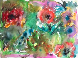 Painting, Composition de coquelicots, Isabelle Marie