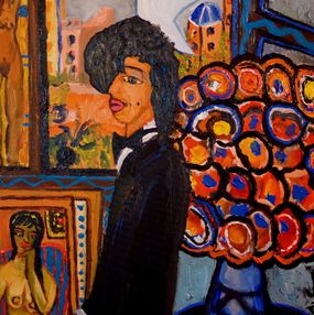 Painting, Intimidad en el estudio con florero azul, Antonio Camaró
